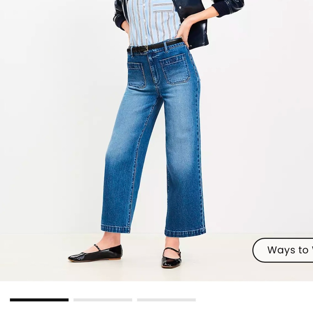 LOFT Wide Leg Crop Sailor Jeans